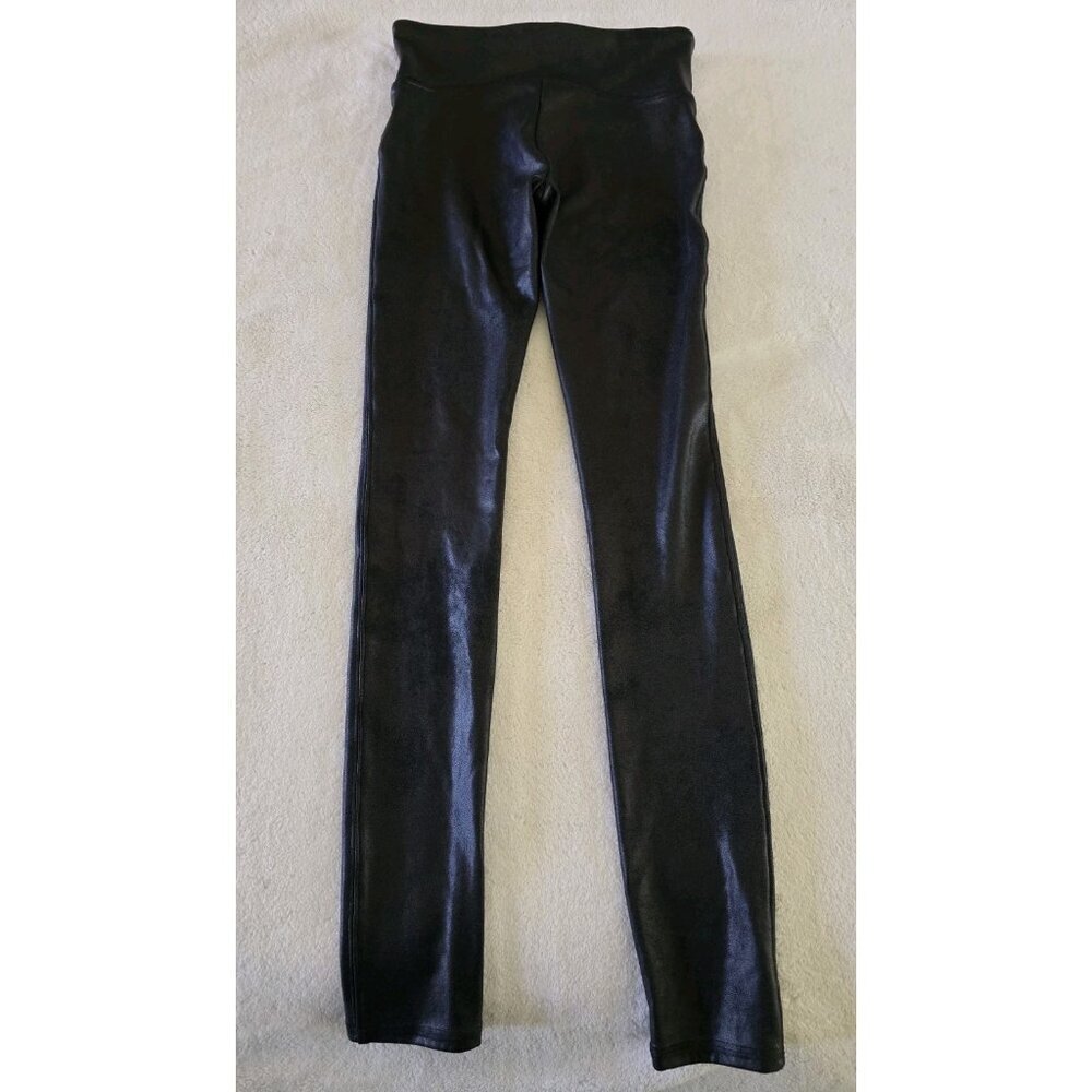 Spanx Womens‎ Faux Leather Leggings Size Small Black High Rise
